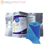 Пластиковый гипс. Бинт Intrarich Cast  синий (жёсткая фиксация)р:12,5см х 3,6м